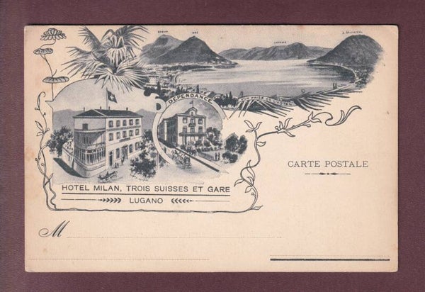 LUGANO - Hotel Milan, Trois Suisses et Gare