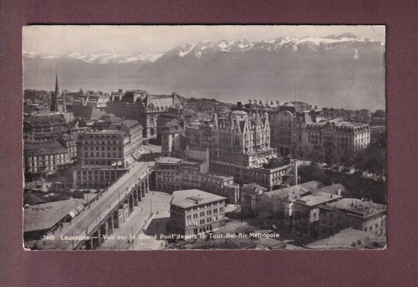 LAUSANNE - Grand Pont depuis la tour Bel-Air - 1943