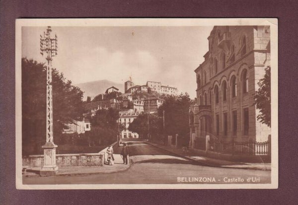 BELLINZONA - Banca e Castello d'Uri - 1923