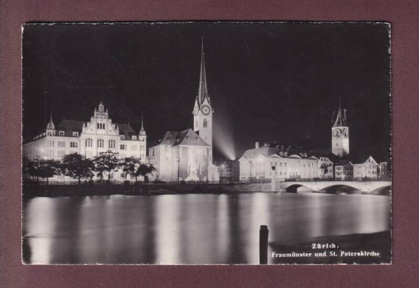 ZÜRICH bei Nacht - Fraumünster - St. Peterskirche