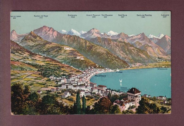 MONTREUX et environs - Vol d'oiseau - 1912