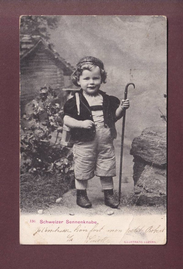 TRACHT - Schweizer Sennenknabe - 1908 // stark gefaltet //