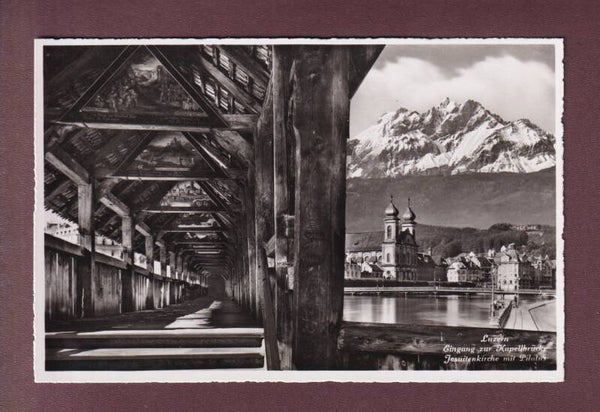 LUZERN - Kapellbrücke - Jesuitenkirche - Pilatus