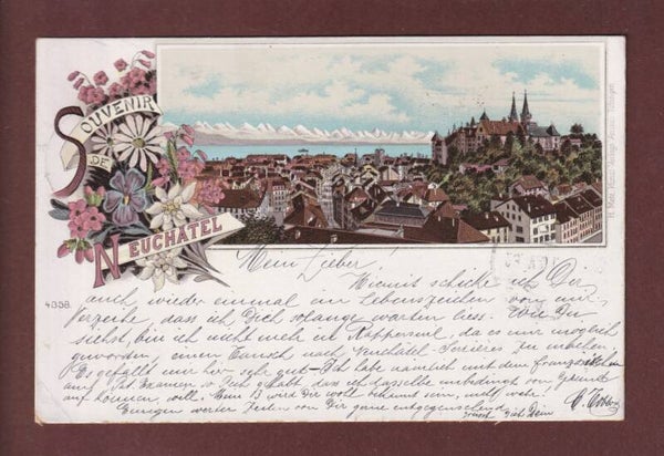 Souvenir de NEUCHÂTEL - 1901 Litho Metz