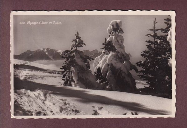 Paysage d'hiver en SUISSE - 1944