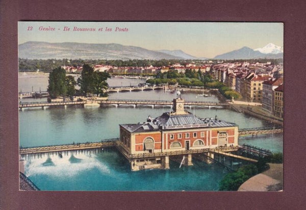 GENEVE - Île Rousseau et les Ponts