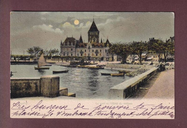 LAUSANNE - Château d'Ouchy au clair de lune - 1906