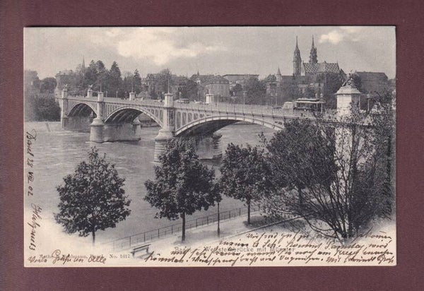 BASEL - Wettsteinbrücke - Tram - Münster - 1902