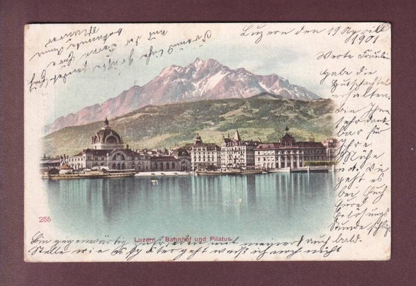 LUZERN - Bahnhof und Pilatus - 1901