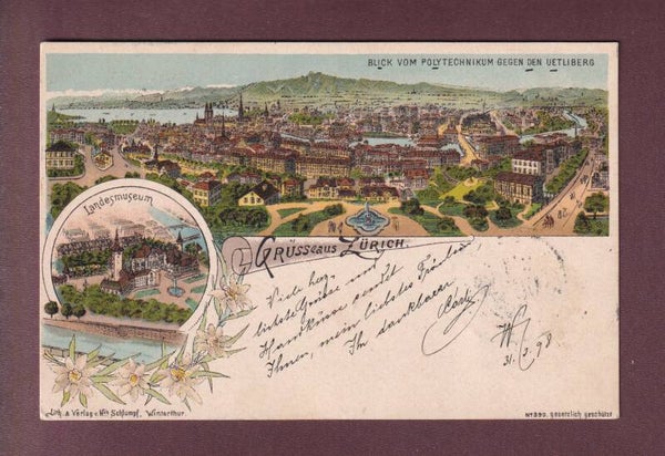 Gruss aus ZÜRICH - 1898 Litho Schlumpf