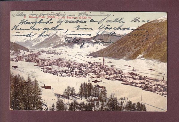 DAVOS-PLATZ - Seehorn - 1916 Bahnpost