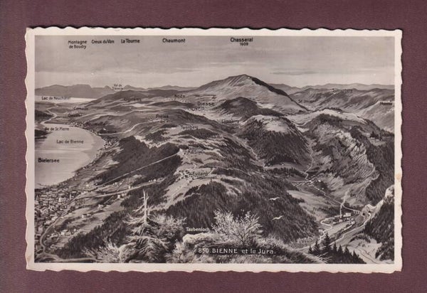 BIENNE et le Jura - Vol d 'oiseau - 1937