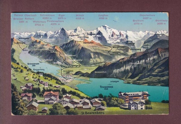 ST. BEATENBERG und Umgebung - Vogelschau - 1919 Feldpost