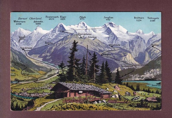 BERNER OBERLAND - Vogelschau - 1912