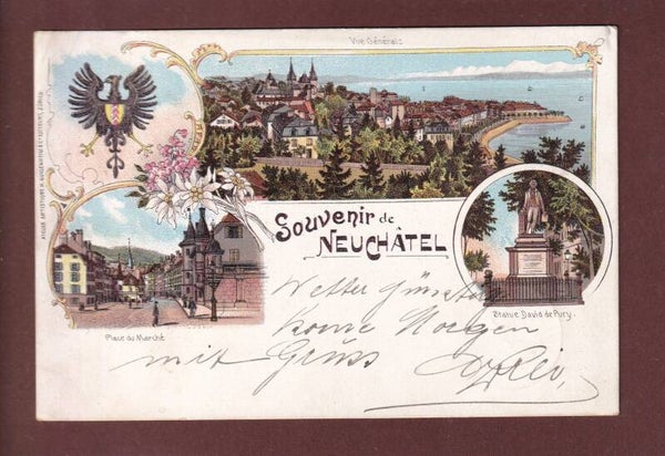 Souvenir de NEUCHÂTEL - 1898 Litho // pli d'angle //