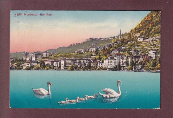 MONTREUX - Bon Port - Cygnes - 1914