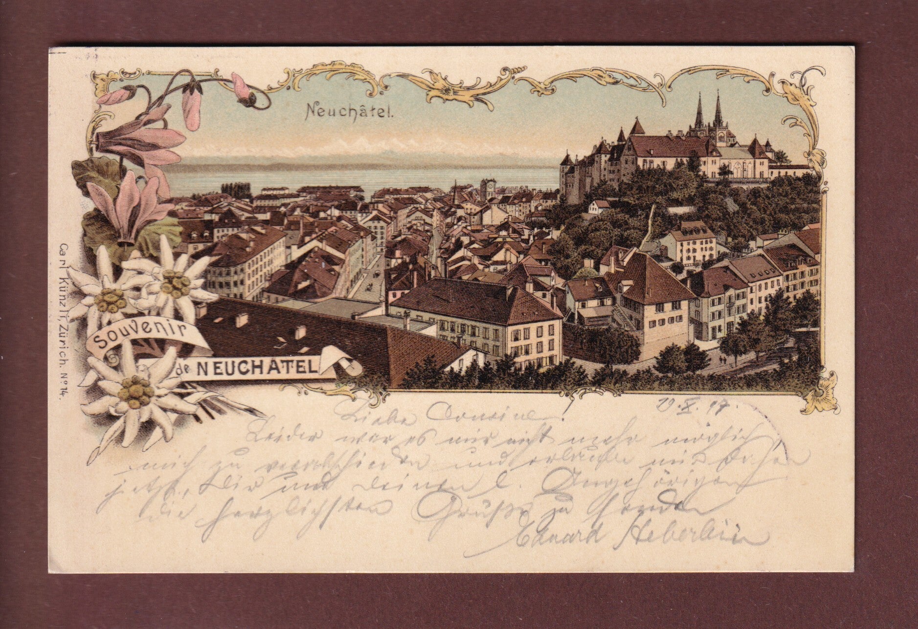 Souvenir de NEUCHÂTEL - 1897 Litho Künzli