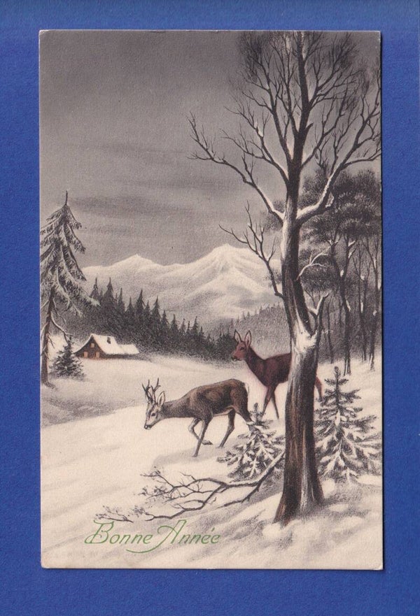 NOUVEL AN - Cerf - Neige - 1917