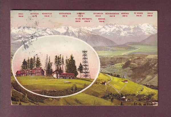 BACHTEL-KULM - 1912 Langstempel WERNETSHAUSEN