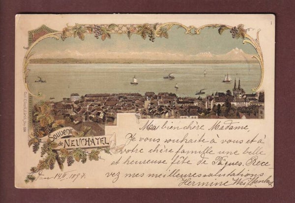 Souvenir de NEUCHÂTEL - 1897 Litho Künzli