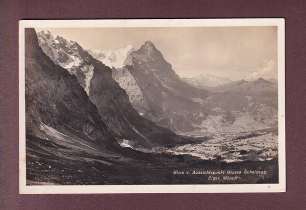 Blick von GROSSE SCHEIDEGG - Eiger - Mönch - 1928