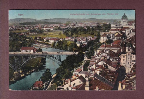 BERN - Kirchenfeldbrücke vom Münster aus - 1917