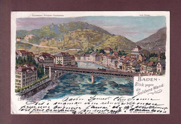 BADEN - Blick gegen die Goldenen Wand - 1901 // Eckbug //