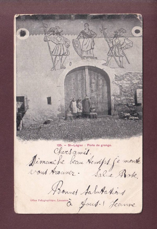 ST. LEGIER - Porte de Grange - 1915 // plis d'angle //