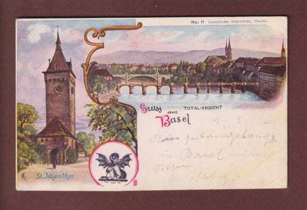 Gruss aus BASEL - 1900 // Falte //