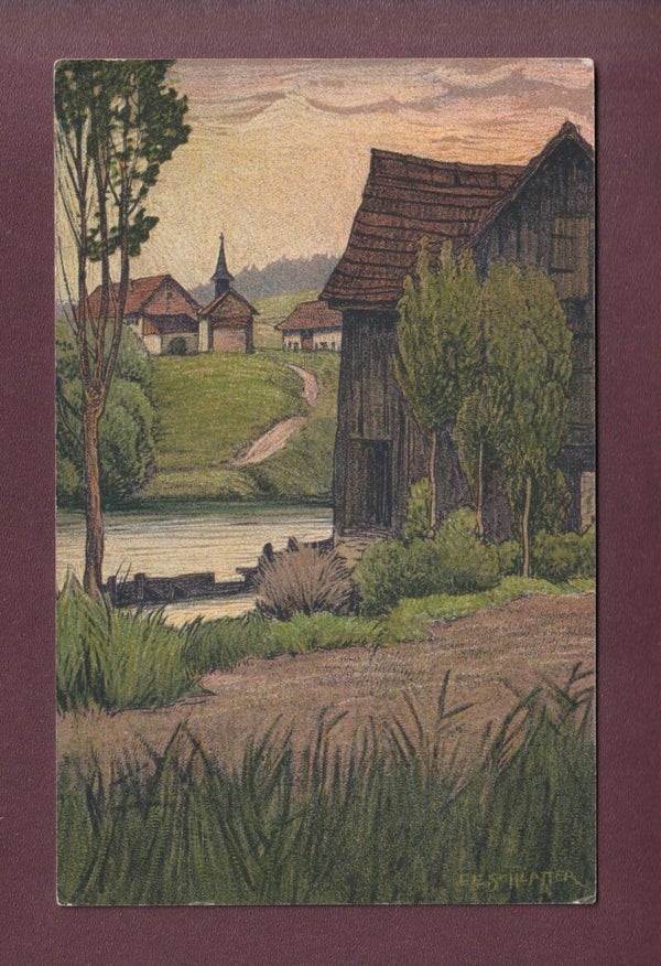 Blick auf OBER-GAILINGEN - 1919 E. Schlatter
