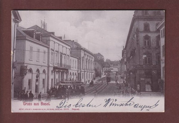 Gruss aus BASEL - Tram - 1901