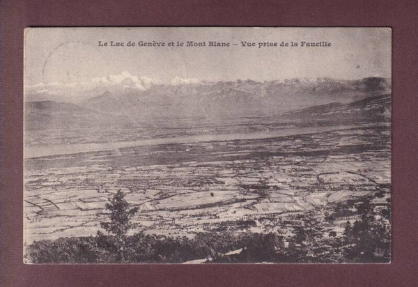 LAC LEMAN depuis le col de la Faucille - 1910 taxée
