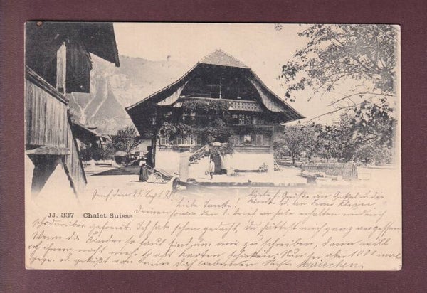 CHALET SUISSE - Gens - 1898 // pli d'angle //