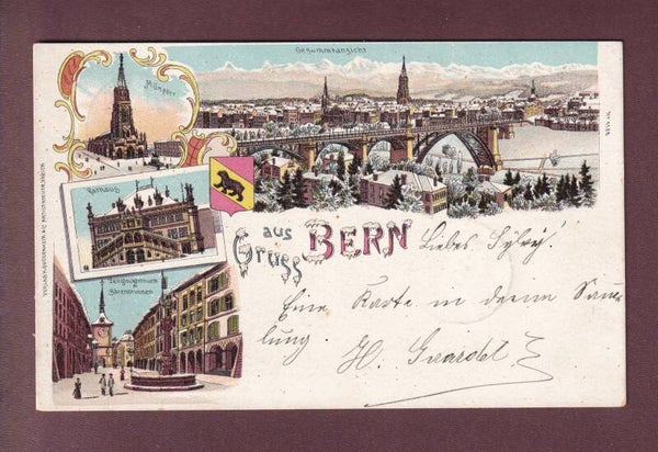 Gruss aus BERN unter Schnee - 1900