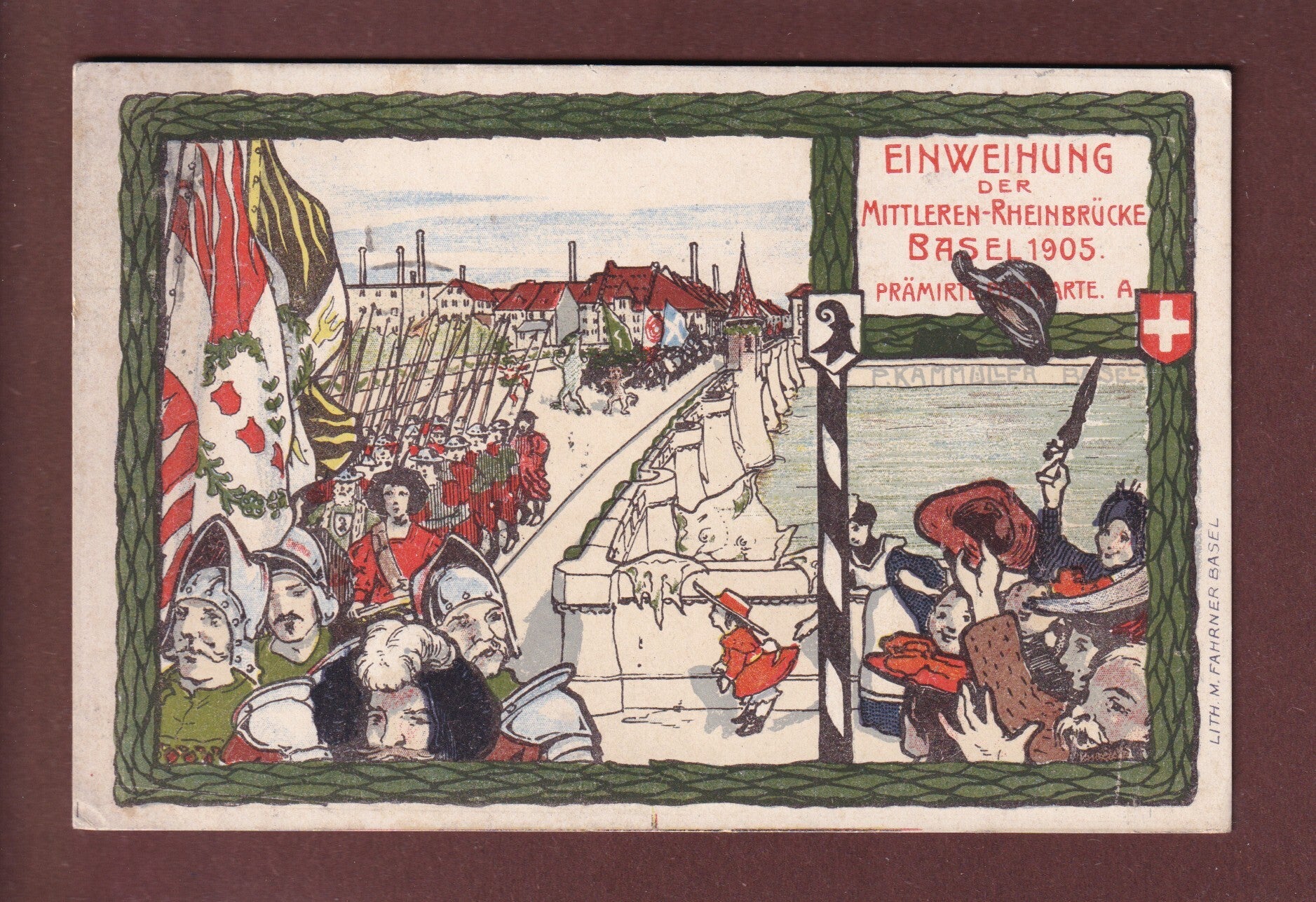 BASEL - Einweihung der Mittlere Rhainbrücke 1905
