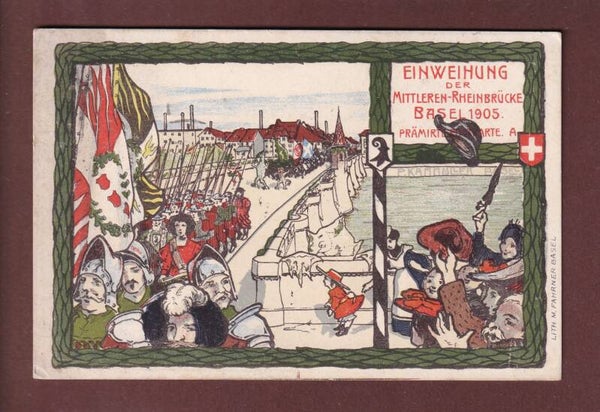 BASEL - Einweihung der Mittlere Rhainbrücke 1905