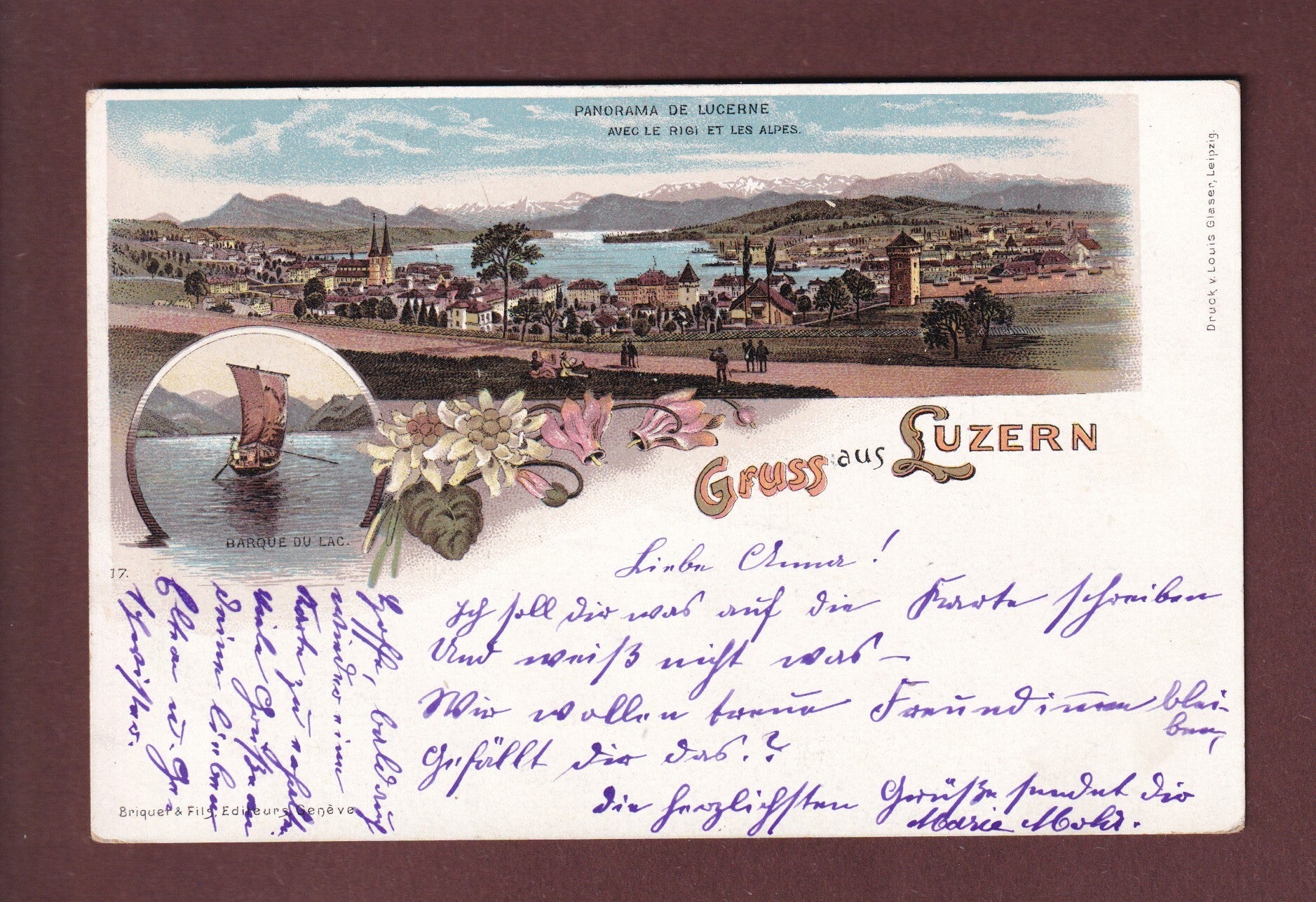 Gruss aus LUZERN - 1899 Litho Briquet