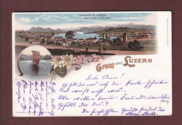 Gruss aus LUZERN - 1899 Litho Briquet