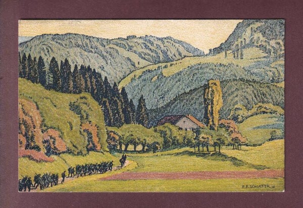 PRO JUVENTUTE - Vallée près Fontenais 1916 // pli d'angle //