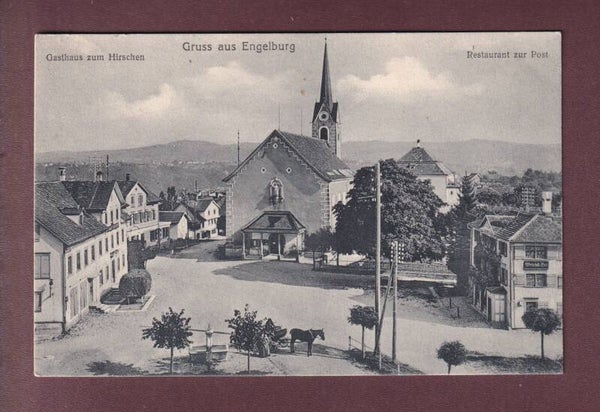 Gruss aus ENGELBURG - Dorfplatz - 1917