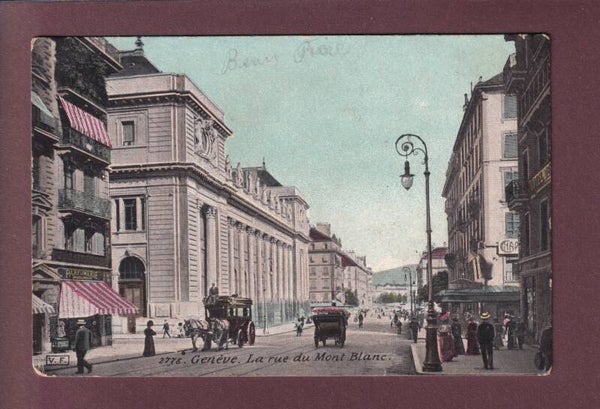 GENEVE - Rue du Mont-Blanc - Calèche - 1907 // léger pli //