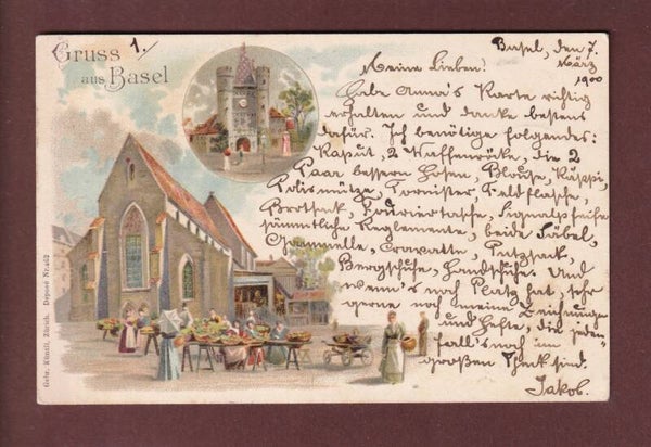 Gruss aus BASEL - 1900 Litho Künzli
