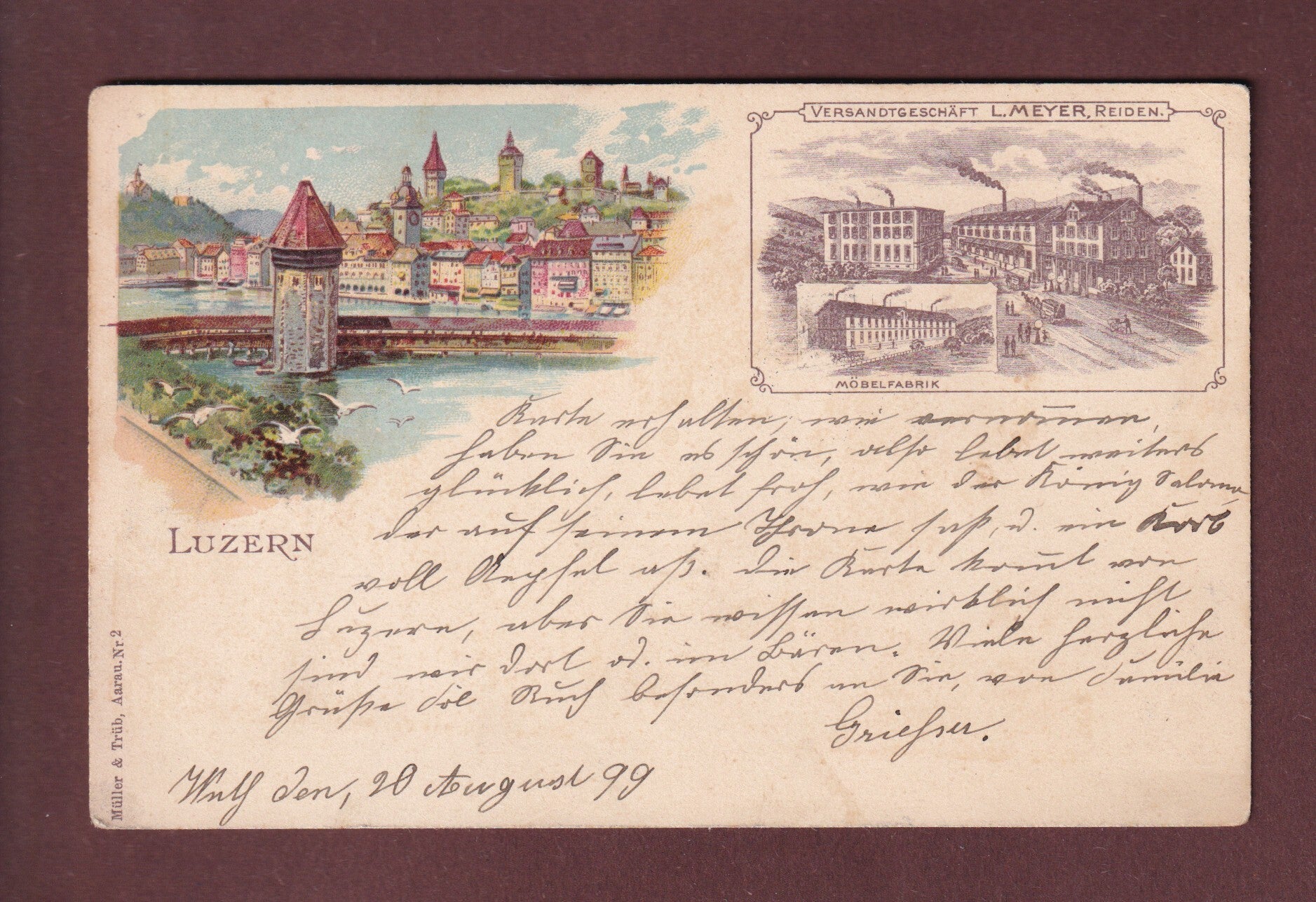 LUZERN - Möbelfabrik L. Meyer - 1899