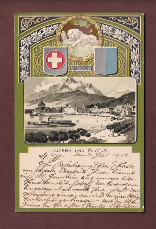 LUZERN und Pilatus - 1900 UPU Präge