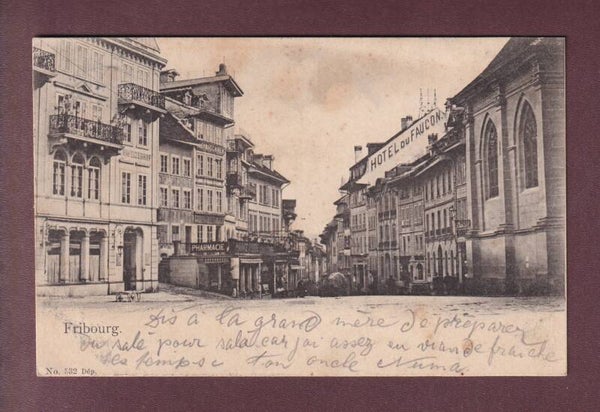 FRIBOURG - Hôtel du Faucon - 1901