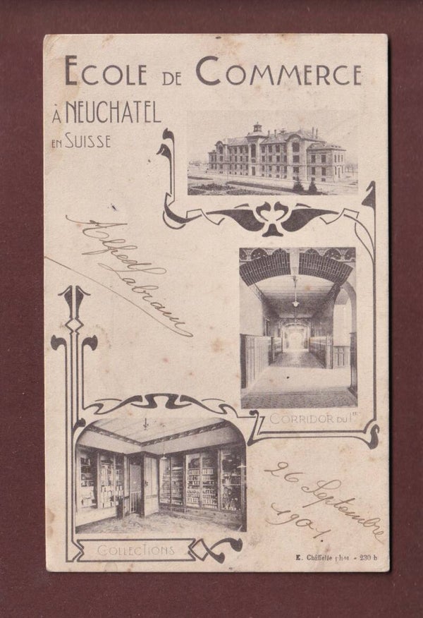 NEUCHÂTEL - Ecole de Commerce - 1901