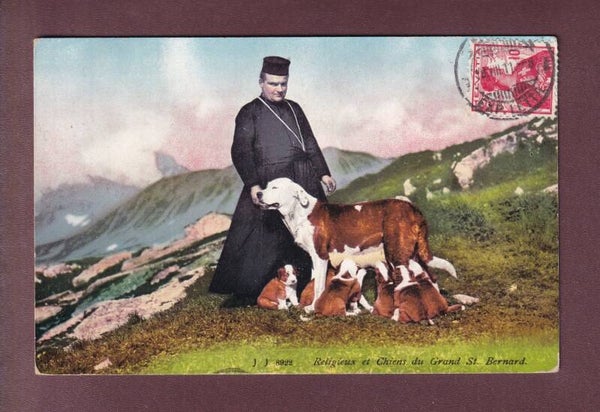 GRAND-SAINT-BERNARD - Maître et Chiens - 1911