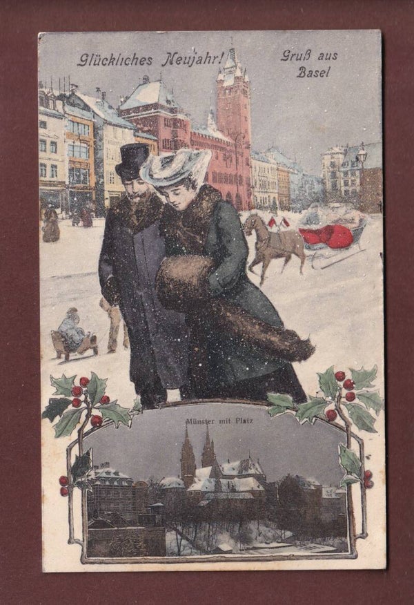 BASEL unter Schnee - Neujahr - 1907