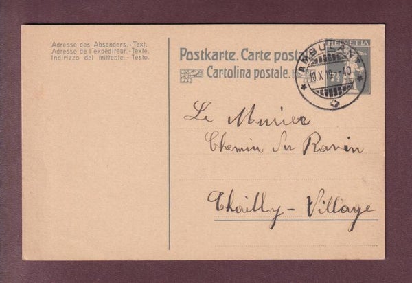 Carte préaffranchie TELL - 1919