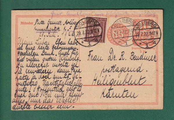 DEUTSCHES REICH KARTE - 1922
